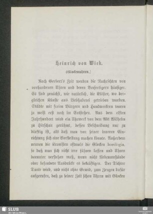 Heinrich von Wiek. (Glockenuhren)