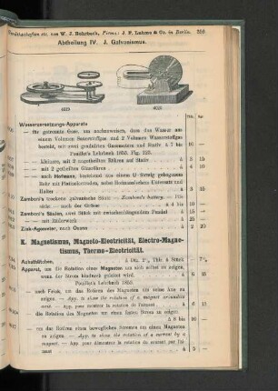 K. Magnetismus, Magneto-Electricität, Electro-Magnetismus, Thermo-Electrizität.