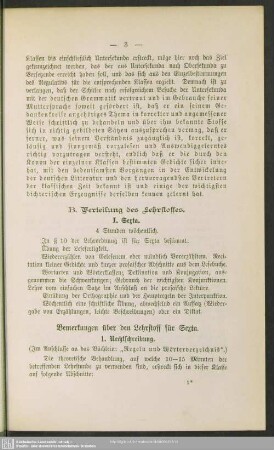 B. Verteilung des Lehrstoffes