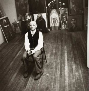 Der Maler Richard Lindner im Studio der Fotografin Evelyn Hofer