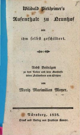 Wilibald Pirkheimer's Aufenthalt zu Naunhof