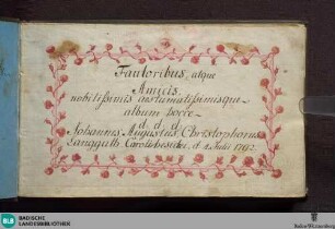 Stammbuch von Johann August Christoph Langguth - Cod. Karlsruhe 3192
