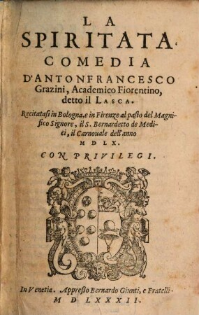 La Spiritata : Comedia