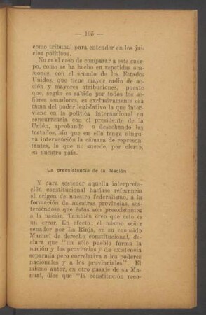 La preexistencia de la Nación