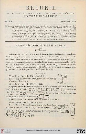 13: Monuments égyptiens du musée de Marseille