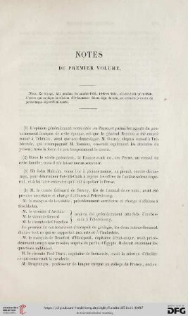 Notes du premier volume