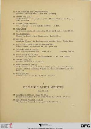 II. Gemälde alter Meister (Nr. 329-348)