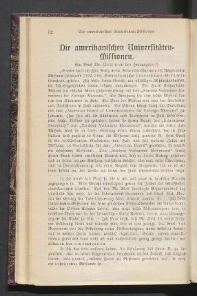 Die amerikanischen Universitäten-Mission