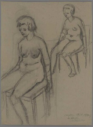 Ohne Titel [Sitzender Frauenakt (Skizze)]