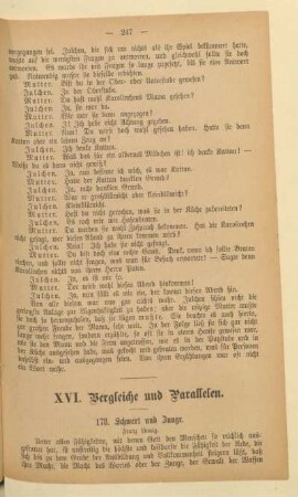 XVI. Vergleiche und Parallelen.