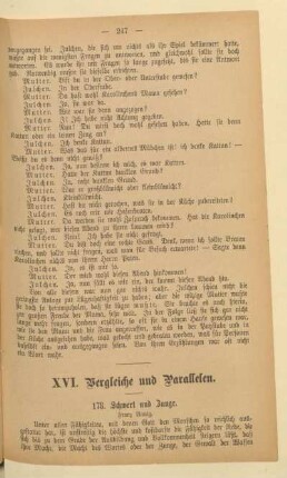 XVI. Vergleiche und Parallelen.