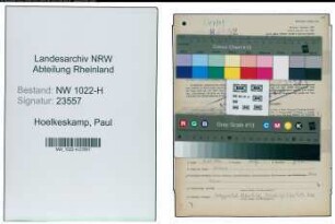 Entnazifizierung Paul Hoelkeskamp , geb. 10.09.1901 (Betriebsmeister)