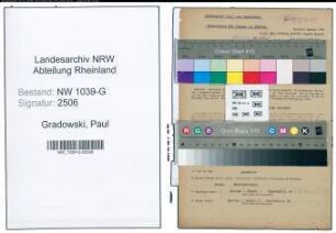 Entnazifizierung Paul Von Gradowski , geb. 05.05.1909 (Studienrat)