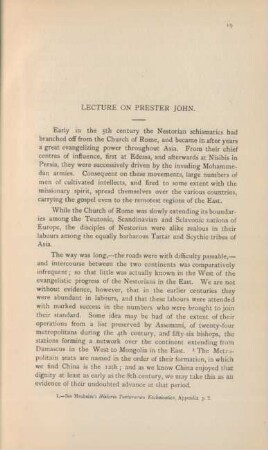 Lecture on Prester John.