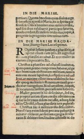 In Die Mariae Magdalenae ...