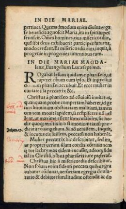 In Die Mariae Magdalenae ...