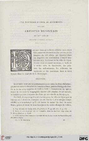 3. Pér. 6.1891: Une nouvelle source de documents sur les artistes dijonnais du XVe siècle, 3