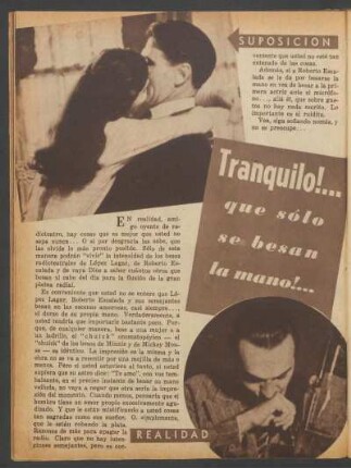 Tranquilo! ... que sólo se besan la mano! ...