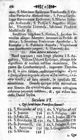 Seculum VI. [Das sechste Jahr-Hundert]