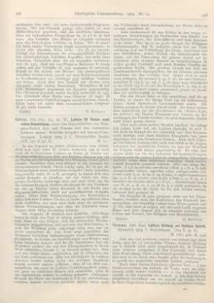 537-538 [Rezension] Köhler, W., Luthers 95 Thesen samt seinen Resolutionen
