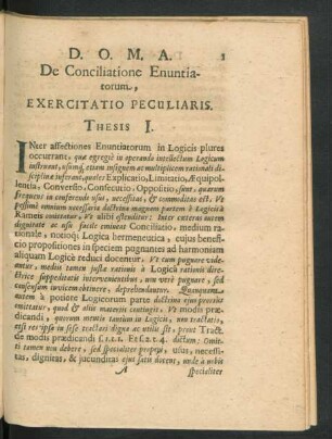 De Conciliatione Enuntiatorum, Exercitatio Peculiaris. Thesis I. - 47.