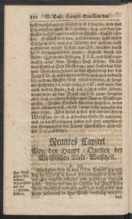 Neuntes Capitel Von den Haupt-Quellen der Wolffischen Welt-Weißheit