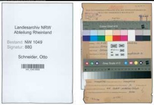 Entnazifizierung Otto Schneider , geb. 22.07.1899 (Kaufmaennischer Angestellter)