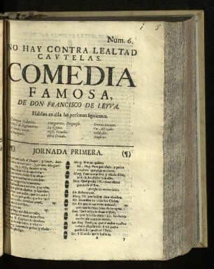 No Hay Contra Lealtad Cavtelas : Comedia Famosa