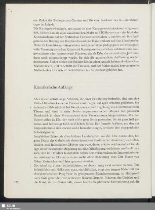 Künstlerische Anfänge