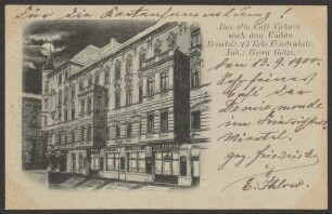 Ansichtskarte "Das alte Café Victoria nach dem Umbau", Besselstraße 23