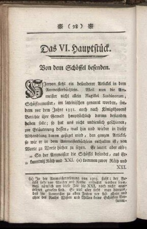Das VI. Hauptstück.