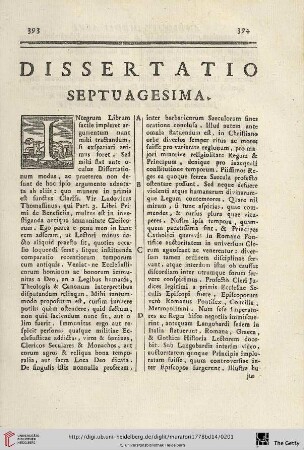 Dissertatio septuagesima
