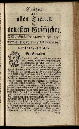 XXIV. Stük. Coburg, den 12. Jun. 1751.