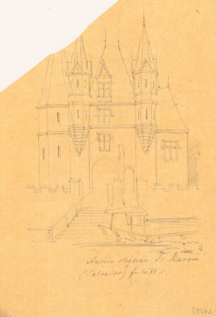 Chateau de Darou, Calvados (?): Perspektivische Ansicht
