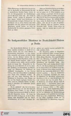 Die kunstgewerblichen Altertümer im Beuth-Schinkel-Museum zu Berlin