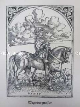 Kriegerdarstellung, Wagenburgmeister zu Pferde, 1545/1559.