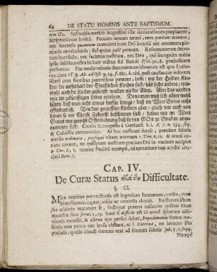 Cap. IV. De Curӕ Status [...] Difficultate