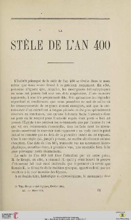 N.S. 11.1865: La stèle de l' an 400