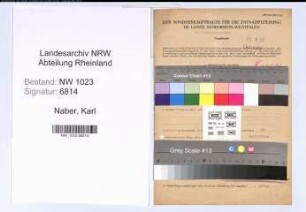 Entnazifizierung Karl Naber , geb. 04.08.1907 (Stadtdirektor)