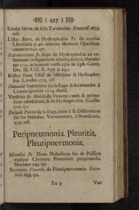 Peripneumonia. Pleuritis. Pleuripnevmonia.