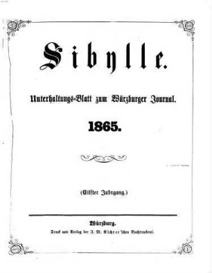 Sibylle : Unterhaltungsblatt zum Würzburger Journal. 1865