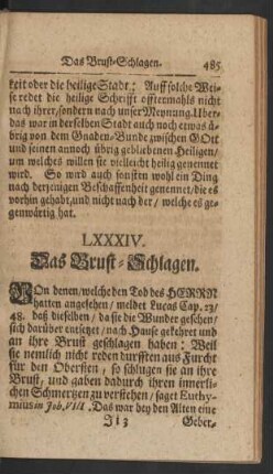 LXXXIV. Das Brust-Schlagen
