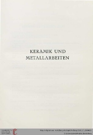 Keramik und Metallarbeiten (Nr.1-112)