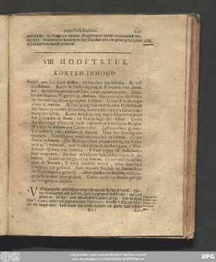 VIII. Hooftstuk.