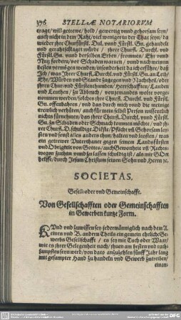 Societas. Gesell- oder Gemeinschafft