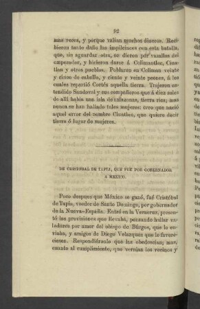 De Cristobal De Tapia, Que Fue Por Gobernador A Mexico
