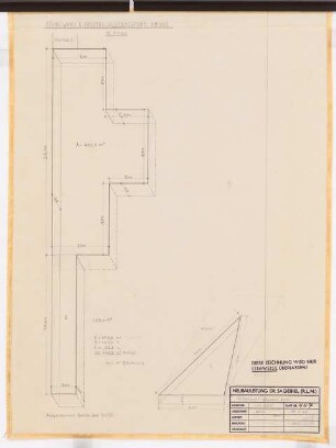 Reichsluftfahrtministerium, Berlin (Vorgängerbauten): ehemaliges Kriegsministerium: Umbau Gebäudeteil Leipziger Straße 5-6: Ausschachtung schematischer Grundriss 1:100