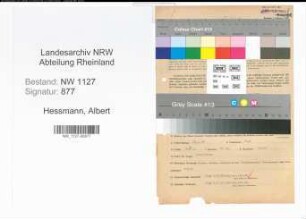 Entnazifizierung Albert Hessmann , geb. 23.02.1903 (Kaufmann)