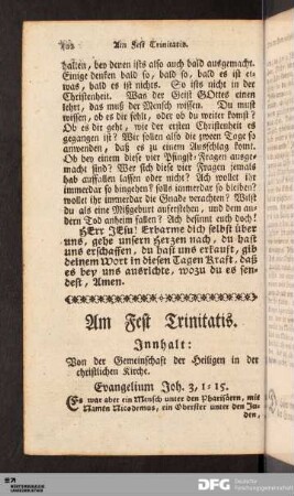 Am Fest Trinitatis