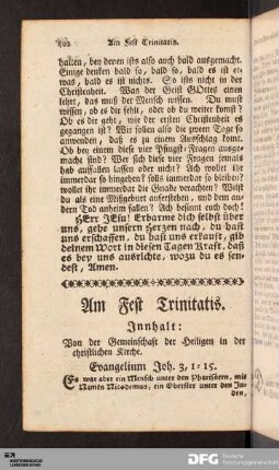 Am Fest Trinitatis